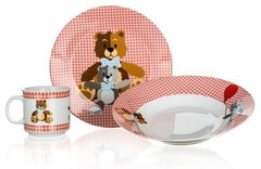 Набір дитячого посуду Banquet Teddy 60TB002-A - 3 пр, червоний