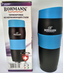 Термокружка Bohmann BH 4457 black-blue - 0.38л (черно-синяя)