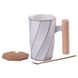 Кружка керамическая 400 мл с бамбуковой крышкой и ложкой