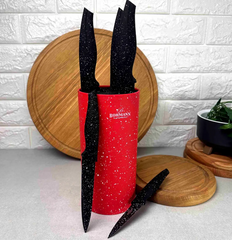 Набор ножей с подставкой Bohmann BH 6165 - 6 пр, красный