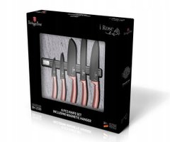 Набор ножей с магнитной подставкой Berlinger Haus I-rose Edition BH-2538 - 6 предметов