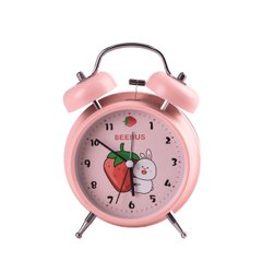 Годинник будильник Clock дитячий, настільний годинник з будильником Рожевий