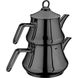 Двоярусний чайник з нержавіючої сталі OMS 8100-XL - 1,40 л\2,75 л, чорний