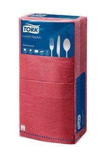 Салфетки 33x33 бумажные бордо Tork 18473