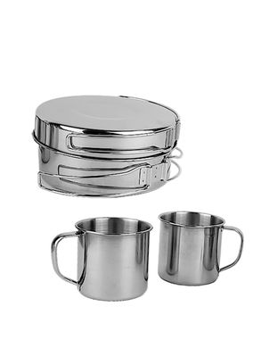 Набір туристичного посуду з нержавіючої сталі Kamille KM-2119 - 8 предметів