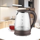 Електрочайник Maestro MR-064-BROWN (1.7 л) &mdash; Скляний чайник із термостійкого боросилікатного скла, LED-підсвіткою та сталевим диском 2000 Вт