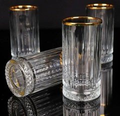 Набір високих склянок для коктейлів Pasabahce Elysia Gold 520015G-4 - 435 мл, 4 шт