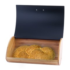 Хлебница Kamille 35,5см Черный с ёмкостями для хранения 10,5см. 3шт KM-1118