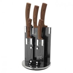 Набір ножів залізної підставки Berlinger Haus Ebony Rosewood Collection BH-2530 - 6 предметів