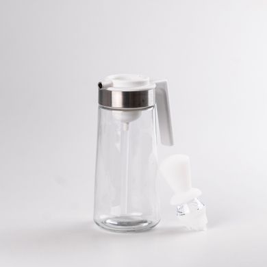 Бутылка для масла стеклянная 2 в 1 с пробкой и силиконовой кисточкой 320 мл