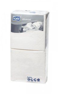 Бумажные салфетки 24х24 белые Tork Advanced 15152