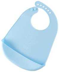 Нагрудник детский силиконовый GIPFEL 0341 - 31х24см (голубой)