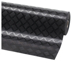 Рулонное противоскользящее резиновое покрытие Политех Чеккер - черный, Черный, 790х150