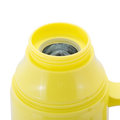 Термос Kamille Жовтий 1000мл пластиковий зі скляною колбою KM-2031