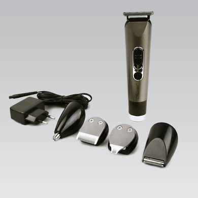 Аккумуляторная машинка для стрижки волос/бороды и бакенбард + триммер для носа и ушей Maestro MR662