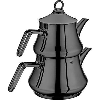 Двухъярусный чайник из нерж.стали (4 предм.), Обьём:1,4/2,75л, OMS (Турция) 8100-XL