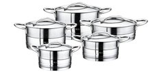 Набір посуду з металевою кришкою OMS 1015-S Silver - 10пр (2,4 л, 2,9 л, 4,3 л, 5,9 л, 3,1 л)