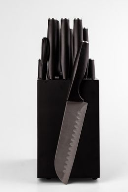Набір кухонних ножів 14 предметів Чорний