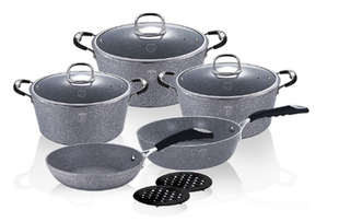 Набор посуды Berlinger Haus Gray Stone Touch Line BH-1167N - 10 пр