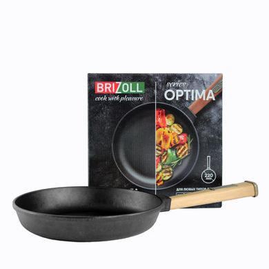 Чугунная сковорода Оптима 220 х 40 мм Brizoll