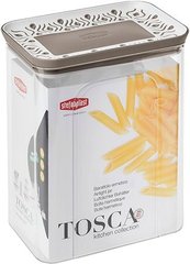 Прямокутна ємність для зберігання продуктів Stefanplast TOSCA 55650 - 2,2л, біло-сіра