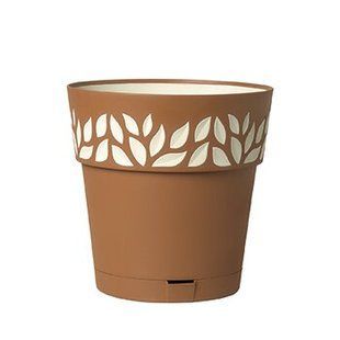 Горшок с резервуаром для автополива Stefanplast OPERA Cloe 94151 - 30 x 29 см, террактовый/ваниль