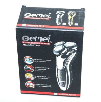 Электробритва для влажного бритья Gemei GM-7719