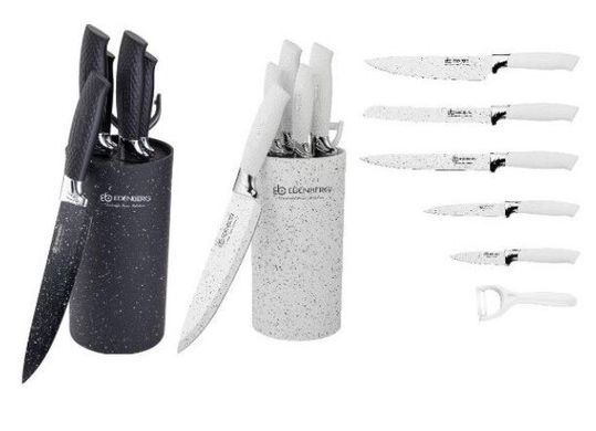 Набір ножів з колодою Edenberg EB-5103B - 7 пр/чорні
