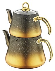 Чайник подвійний (0,8/1,8 л) з антипригарним покриттям OMS Collection(Туреччина) 8200-Му золото