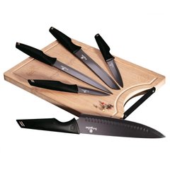 Набір ножів з дошкою Berlinger Haus Black Rose Collection BH-2708 - 6 предметів