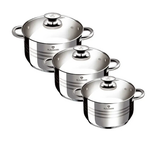 Набор посуды из 3-х кастрюль Jumbo Blaumann BL-3160 - 6 пр 1.9/2.6/3.6л