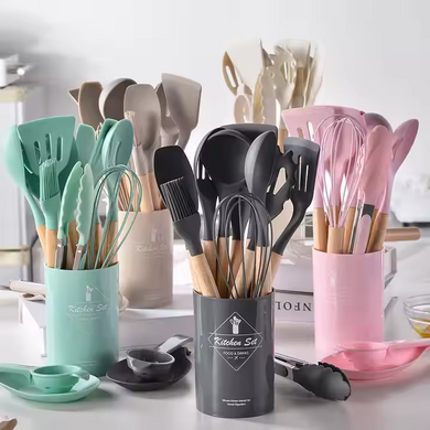 Набір кухонного приладдя 11в1 на підставці SILICONE, люкс якість ART-0345