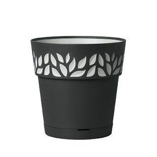 Горшок с резервуаром для автополива Stefanplast OPERA Cloe 94153 - 30 x 29 см, графит/светло-серый