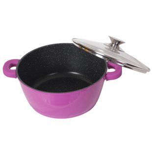 Кастрюля из алюминия с крышкой с индукционным дном Bohmann BH 7320 MRB-PR - 2.2 л, 20 см