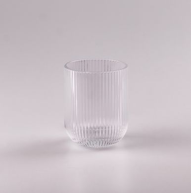 Склянка для напоїв фігурна прозора ребриста з товстого скла набір 6 шт