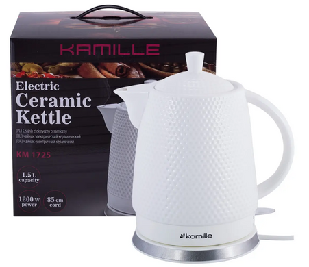 Электрический rкерамический чайник Kamille KM-1725 - 1.5л, Белый