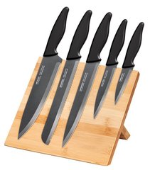 Набір ножів на магнітній підставці з дерева MPM SNS-4, Чорний