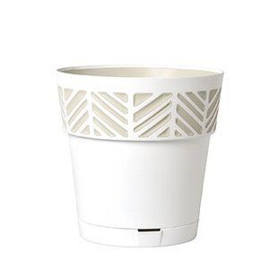 Горшок с резервуаром для автополива Stefanplast OPERA Orfeo 94600 - 30 x 29 см, белый/травертин