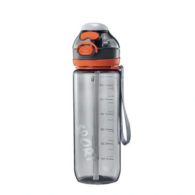 Пляшка для води з трубочкою 720 мл спортивна фляга прозора для напоїв з дозатором
