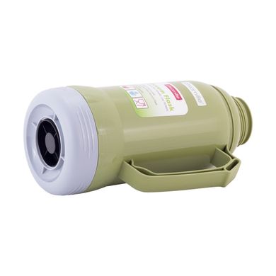 Термос Kamille Зеленый 1000мл пластиковый со стеклянной колбой KM-2023