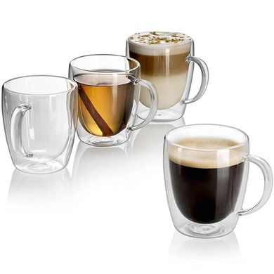 Набір скляних чашок з подвійними стінками для кави та напоїв Edenberg EB-19541 - 220мл/2шт