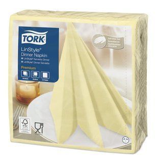 Серветки для сервірування столу Tork LinStyle Premium (478712) - кремові, 1 шар, 39х39 см, 50 шт