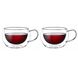 Набір скляних чашок для чаю з подвійними стінками Kamille KM-9002 - 2 шт, 300 мл