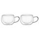 Набір скляних чашок для чаю з подвійними стінками Kamille KM-9002 - 2 шт, 300 мл
