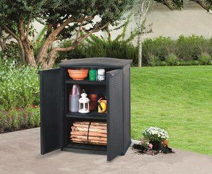 Ящик для хранения KETER RATTAN STYLE - BASE SHED Compact Garden 230 л, Серый