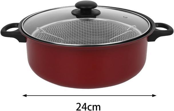 Кастрюля-фритюрница Bohmann BH 1029-03 (24 см) с корзиной для фри антипригарное покрытие