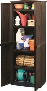 Ящик для хранения KETER RATTAN STYLE - TALL SHED Compact Garden 430 л, Коричневый