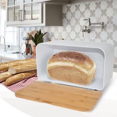 Хлебница с доской для нарезки Maestro MR1770-W, белая
