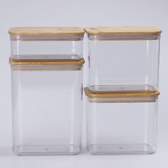 Банки для сыпучих продуктов набор из 4 шт стеклянные емкости для хранения с крышкой