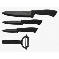 Набор керамических ножей Peterhof PH 22318 - 4 пр, Черный